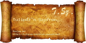 Tulipán Szofron névjegykártya